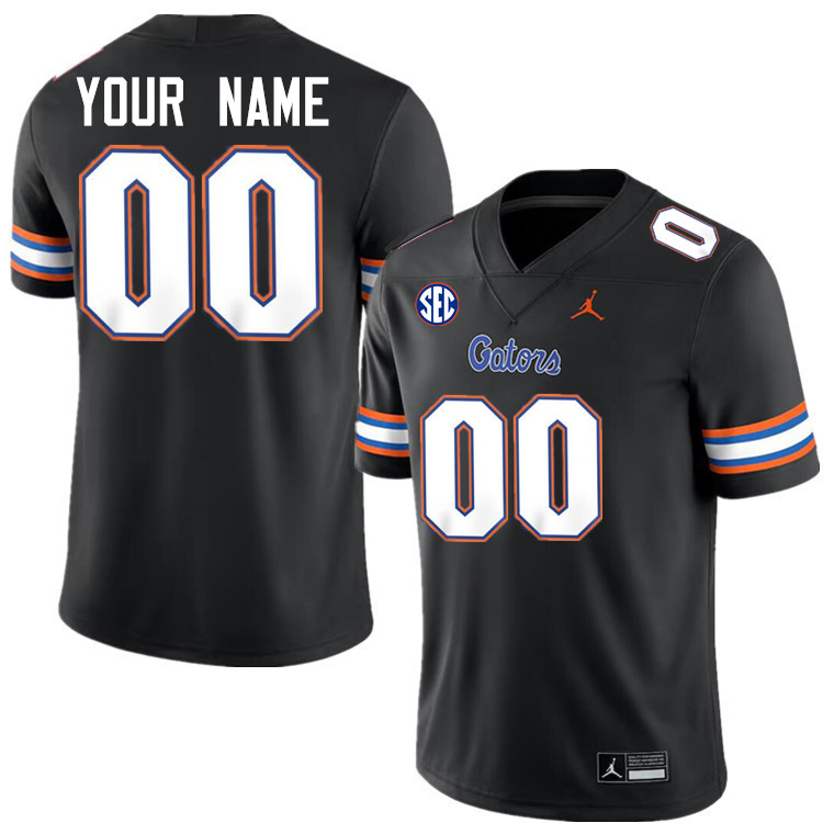 Custom Florida Gators Name And Number Football Jersey-Black